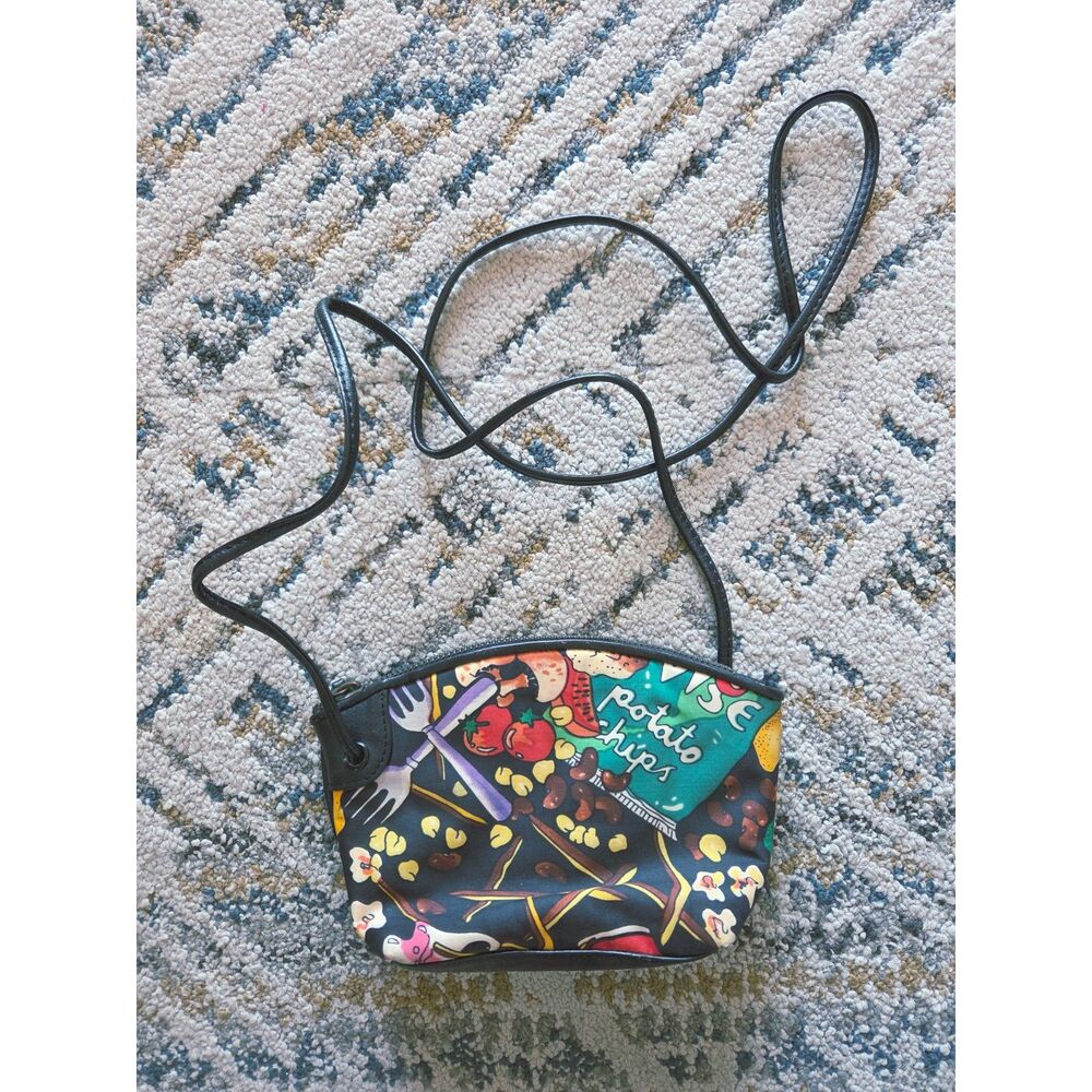 VTG Nicole Miller 90's Mini Shoulder Purse Food Print Pop-Art Bag Potato Chips - Picture 13 of 13